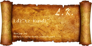Létz Kunó névjegykártya